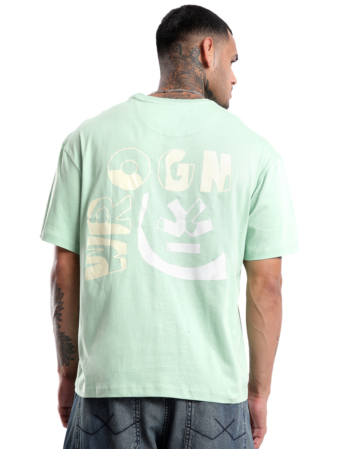 Mint Back Panel Print T-Shirt