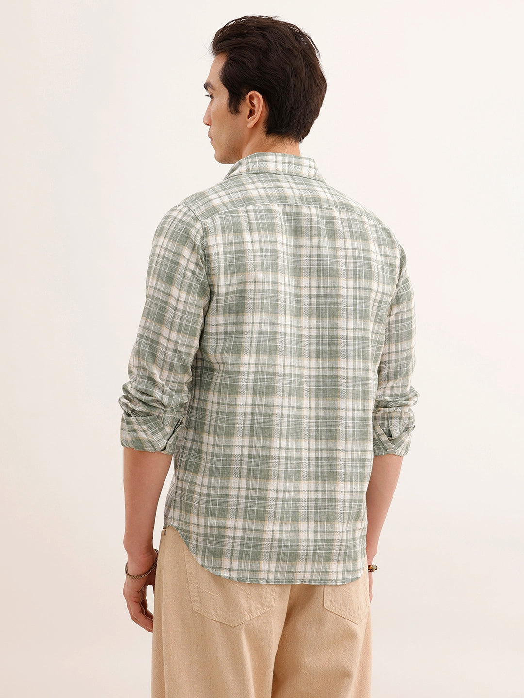 Regular Fit Checkered Shirt | Green