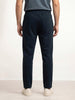 Solid Regular Fit Printed Jogger | Navy Blue