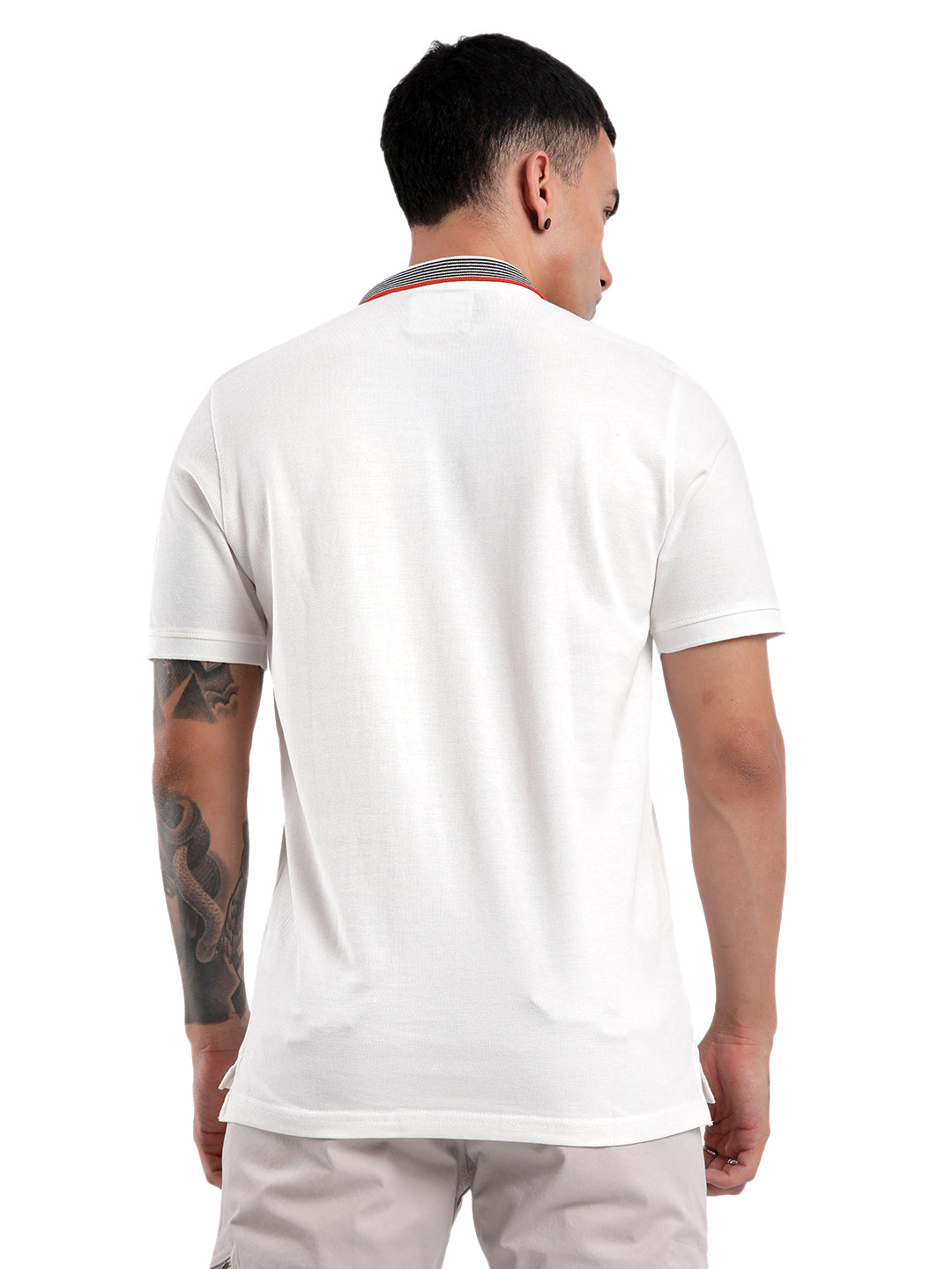 White Collar Tipped Polo T-Shirt