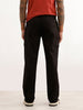 Solid Straight Fit Cargo Trouser | Black
