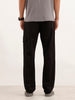 Solid Straight Fit Cargo Trouser | Black