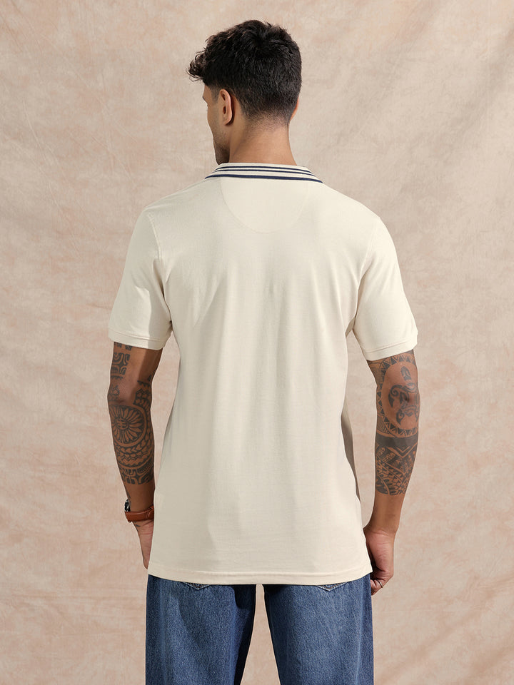 Solid Pique Polo T-Shirt | Beige