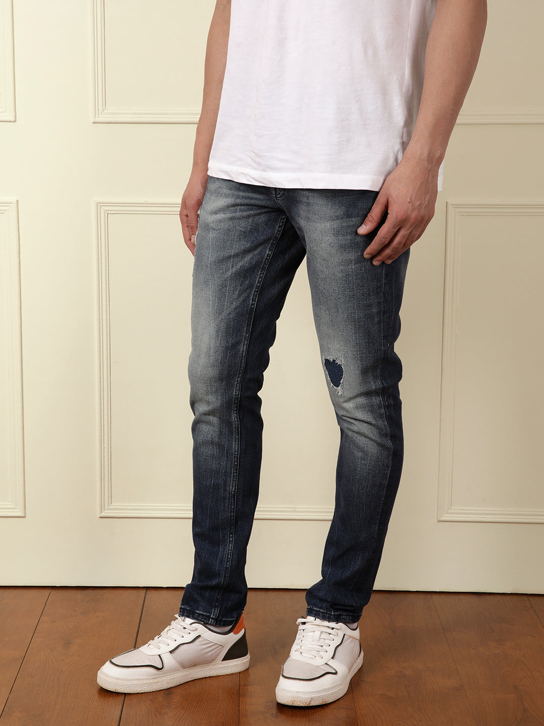 Acid Washed Patched Jeans