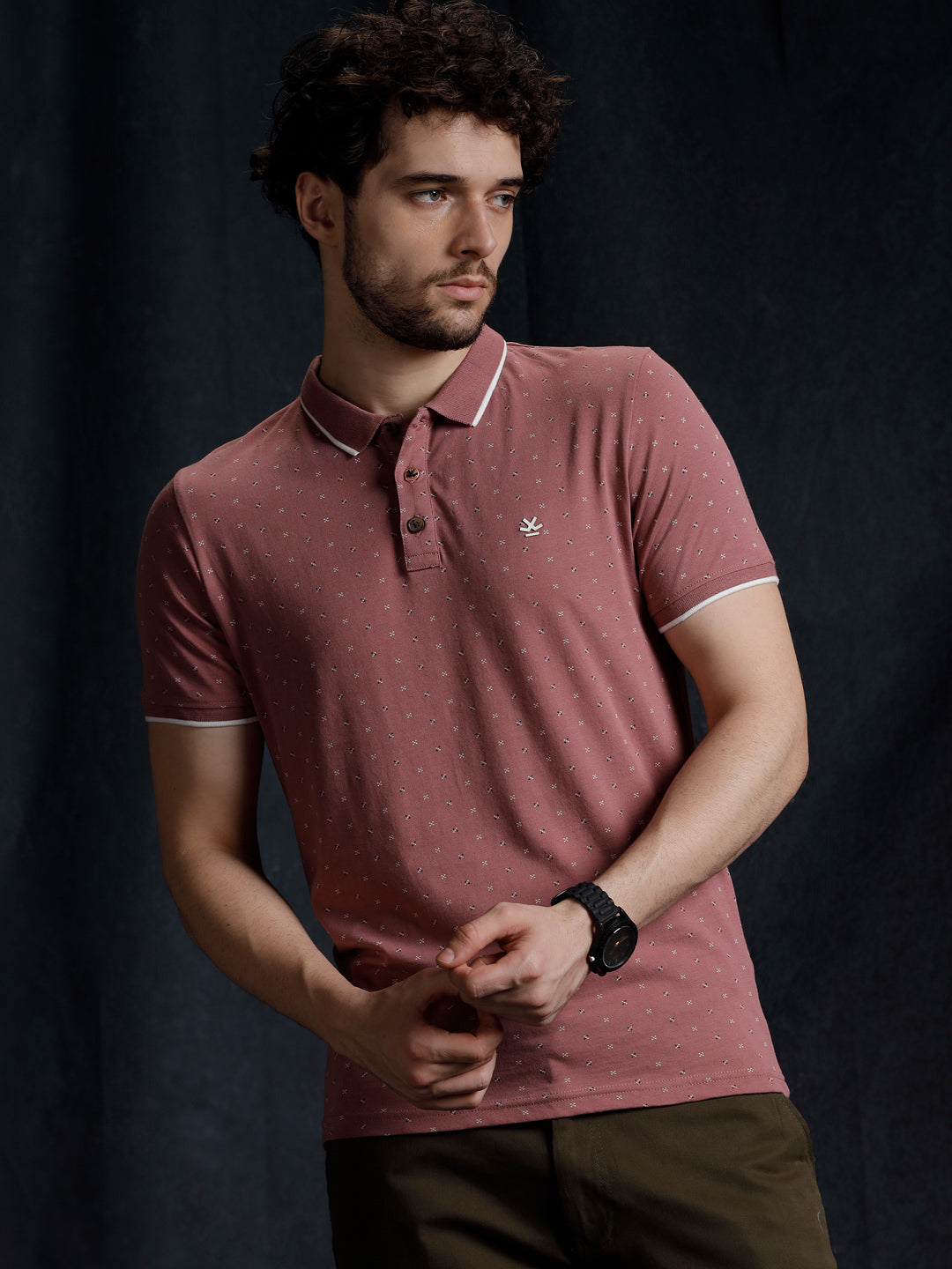 Polka Printed Polo T-Shirt