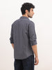 Slim Fit Checkered Full Sleeve Shirt | Navy Blue