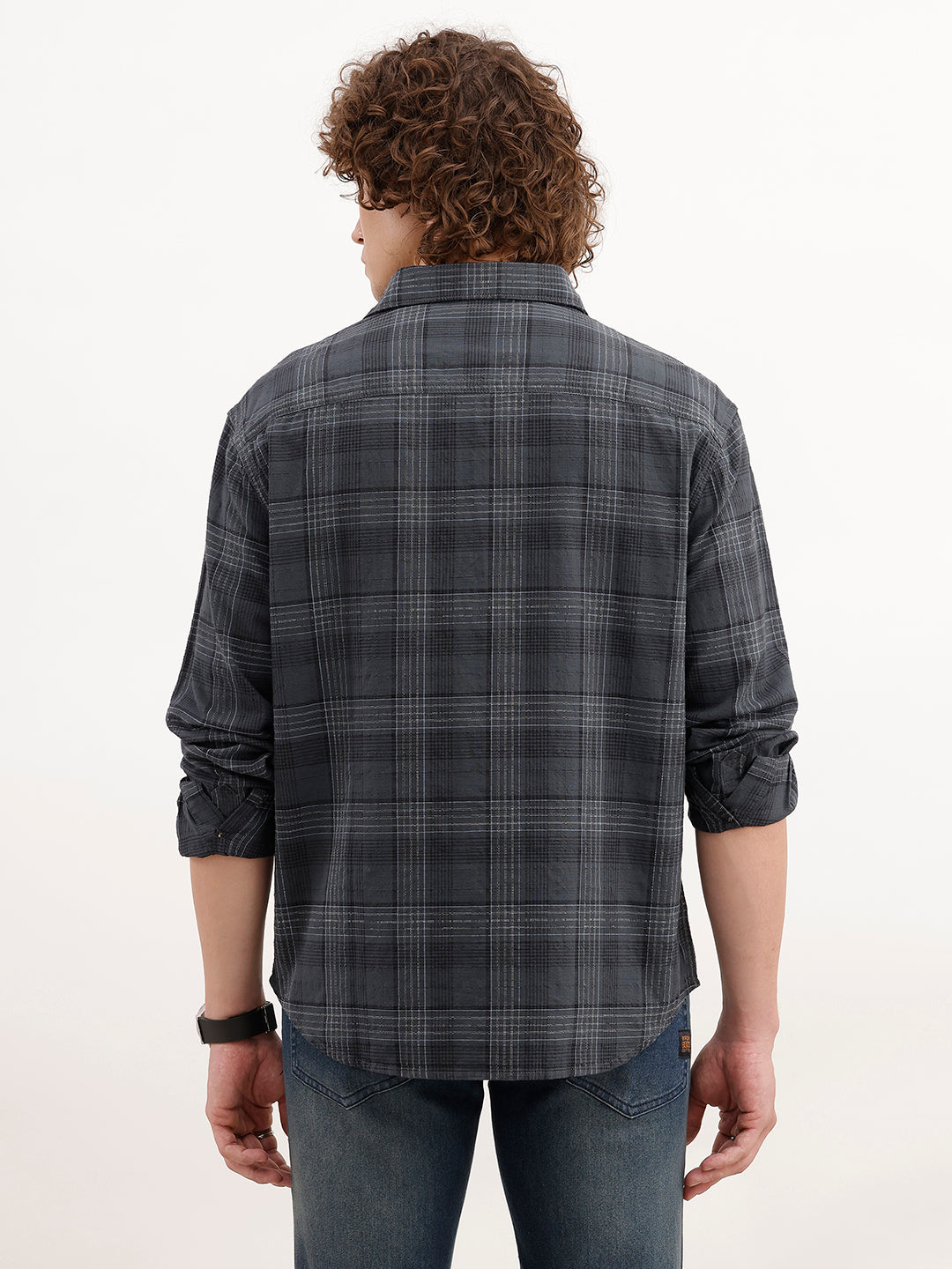 Textured Comfort Fit Shirt | Dark Grey