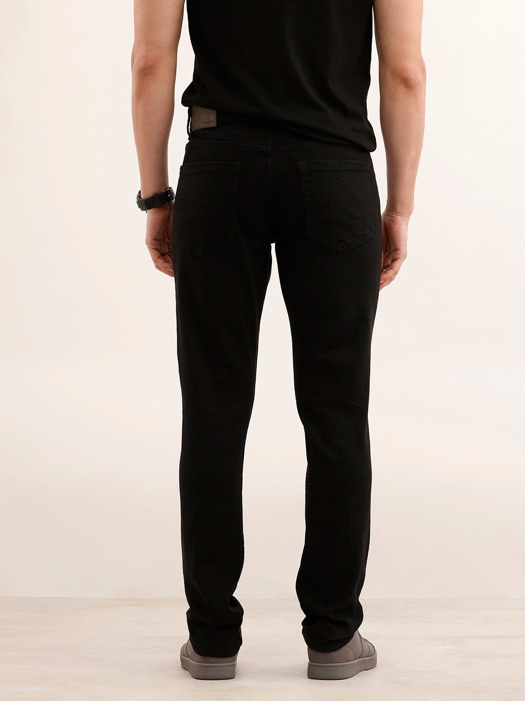 Solid Slim Fit Denim Jeans | Black