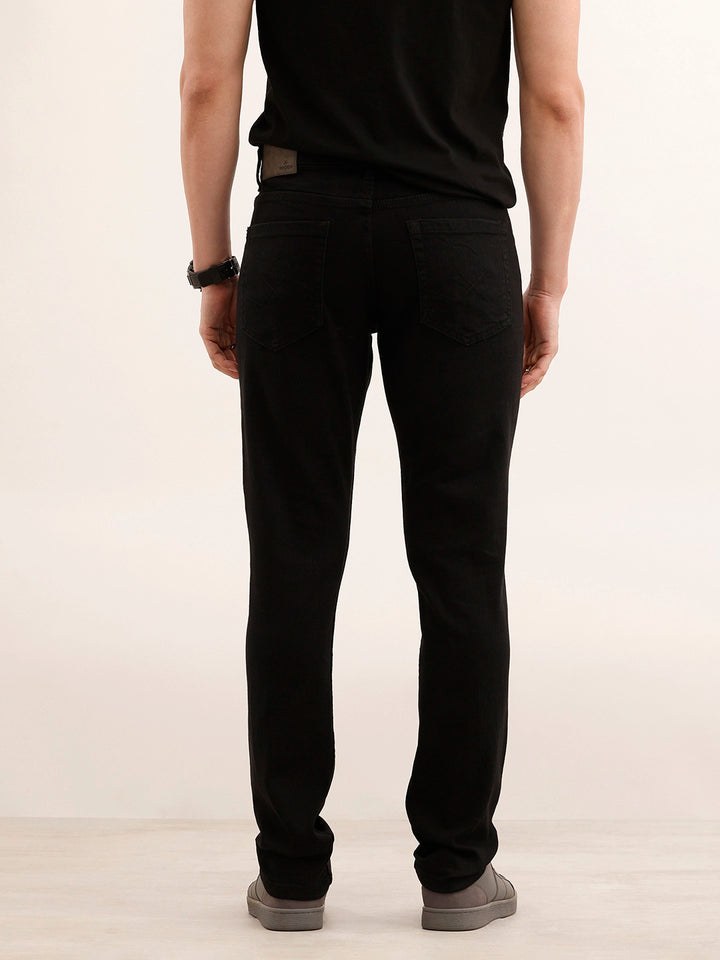 Solid Slim Fit Denim Jeans | Black