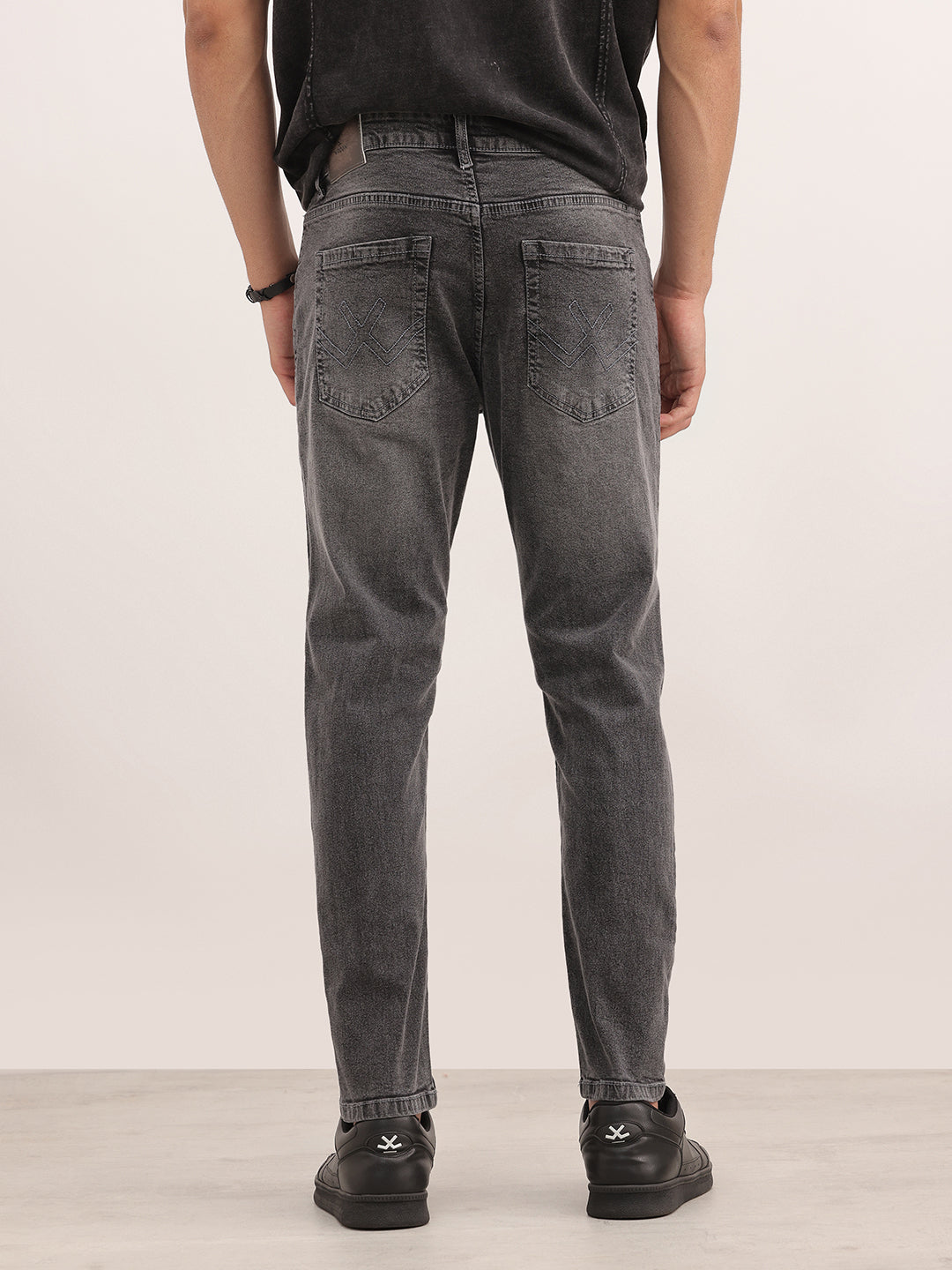 Solid Skinny Fit Denim Jeans | Dark Grey