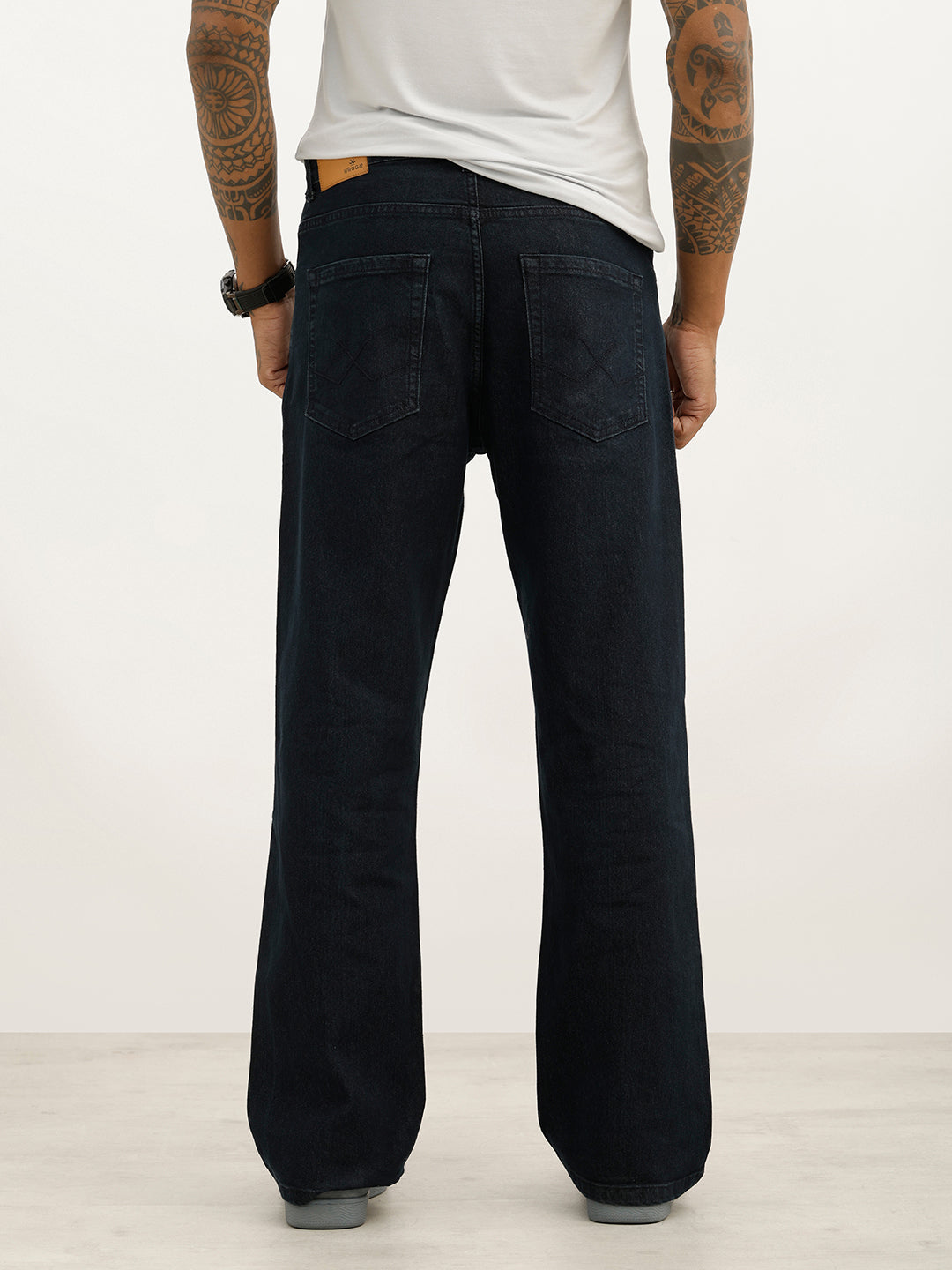 Solid Bootcut Denim Jeans | Black