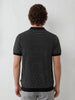 Slim Fit Striped Polo T-Shirt | Black