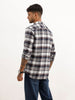 Slim Fit Flannel Full Sleeve Shirt | Navy Blue