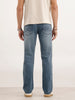 Straight Fit Faded Denim Jeans  | Light Blue