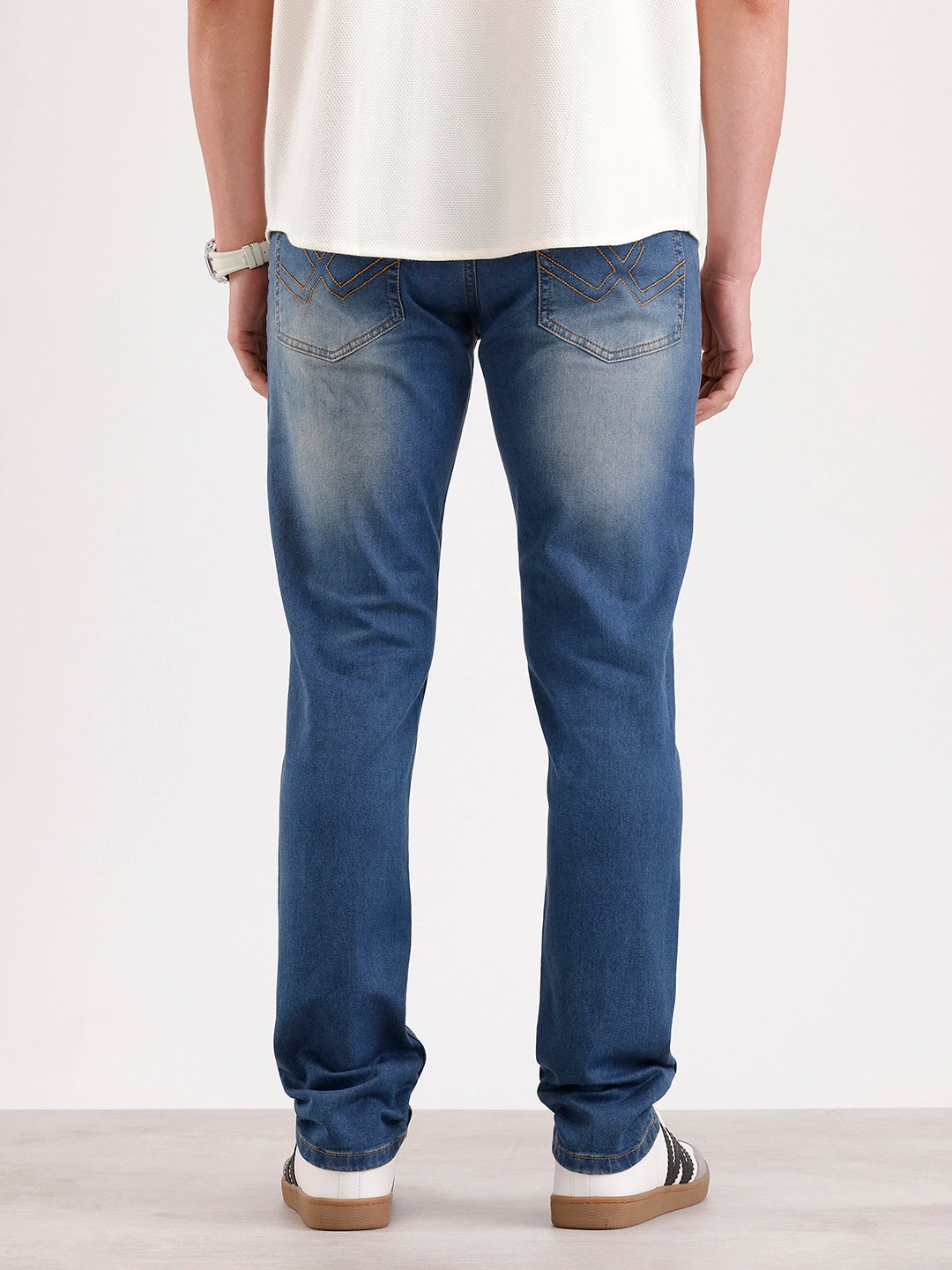 Light Faded Slim Fit Denim Jeans  | Blue