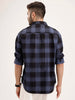 Oversized Checkered Double Pocket Shirt | Blue