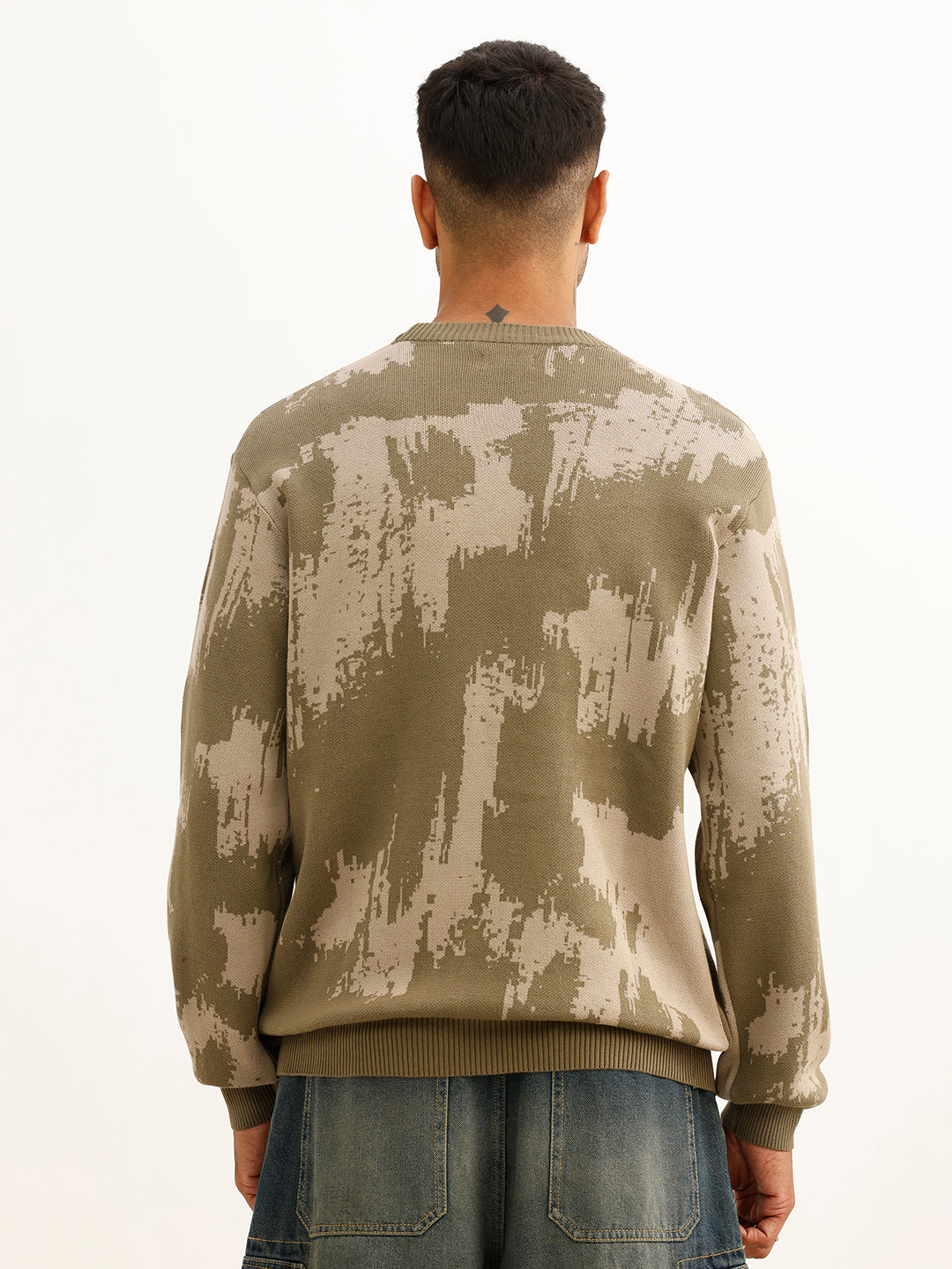 Classic AOP Knitted Full Sleeve T-Shirt | Green