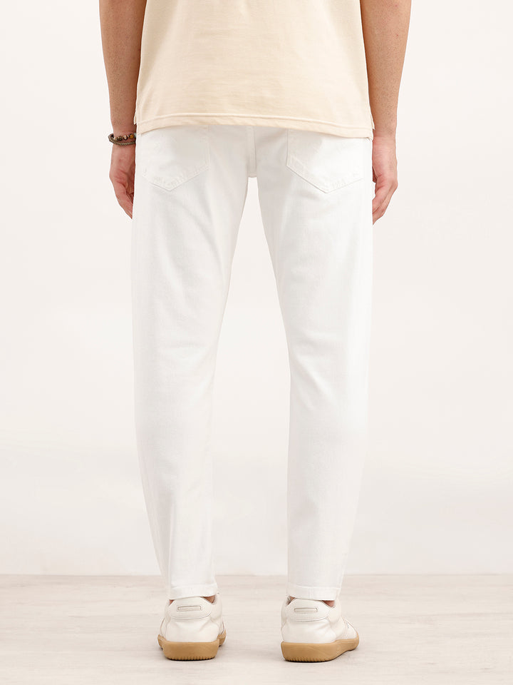 Skinny Cropped Denim Jeans | White