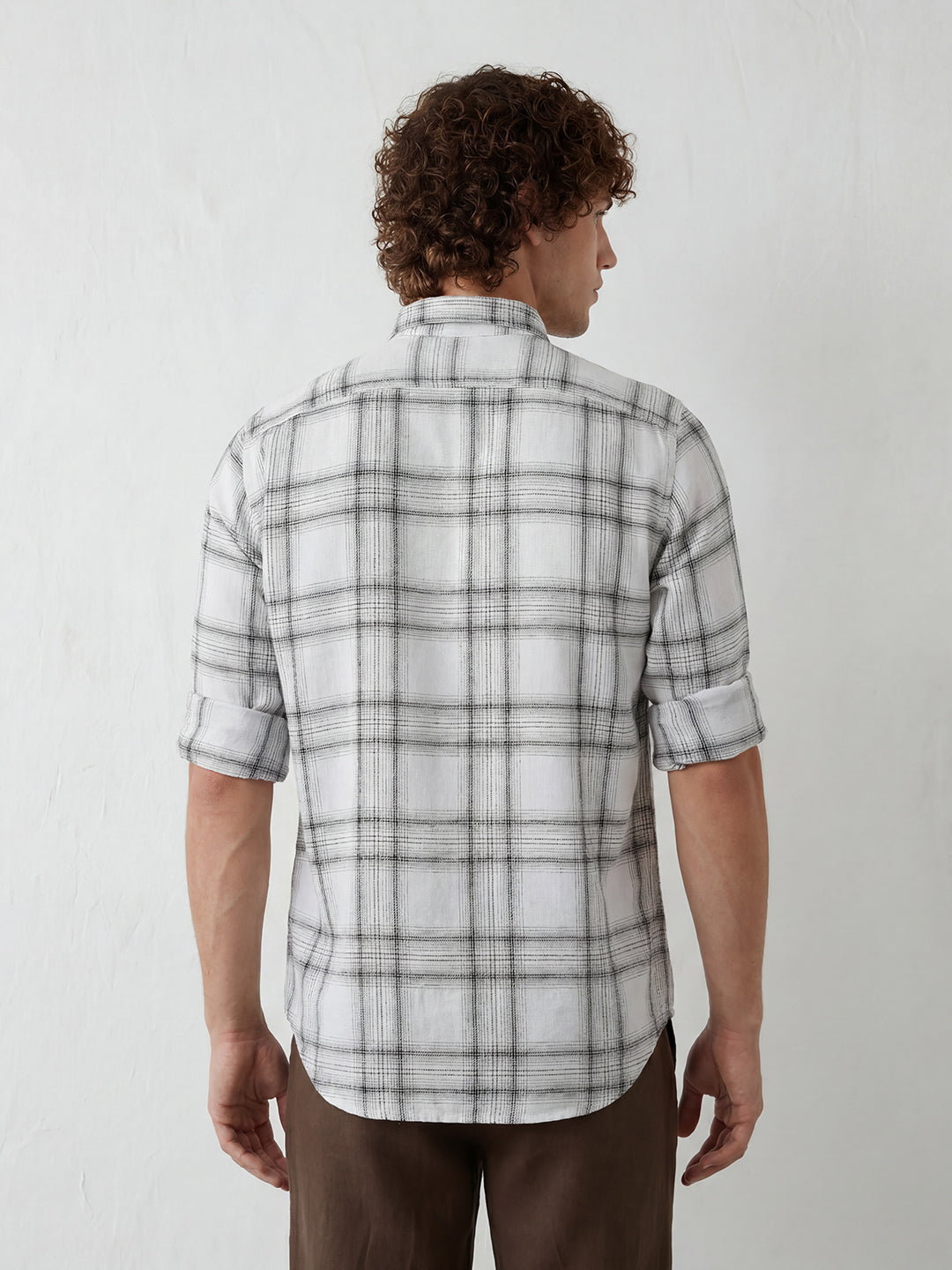 Regular Fit Checkered Shirt | White