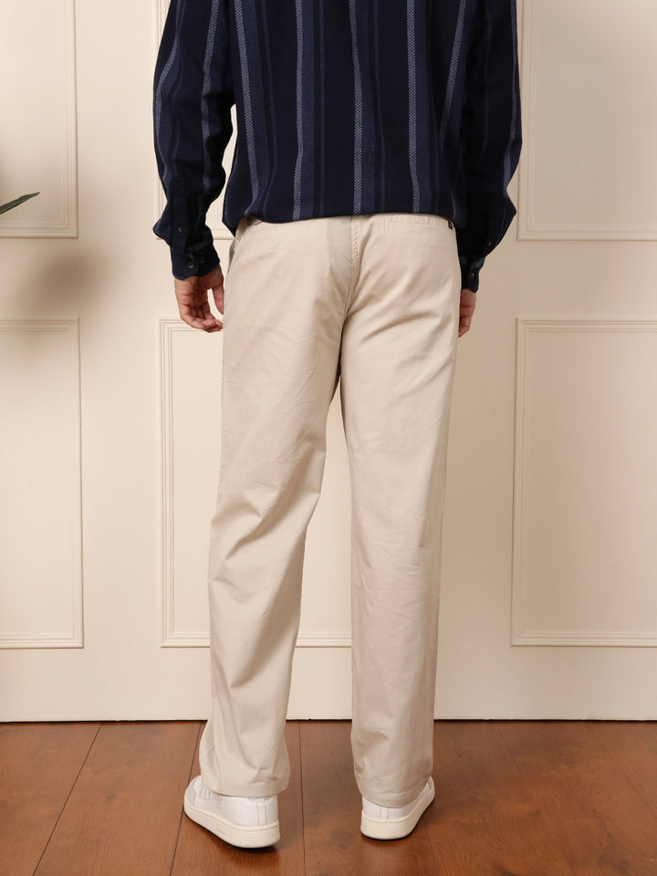 Loose Fit Linen Blend Trouser | Beige