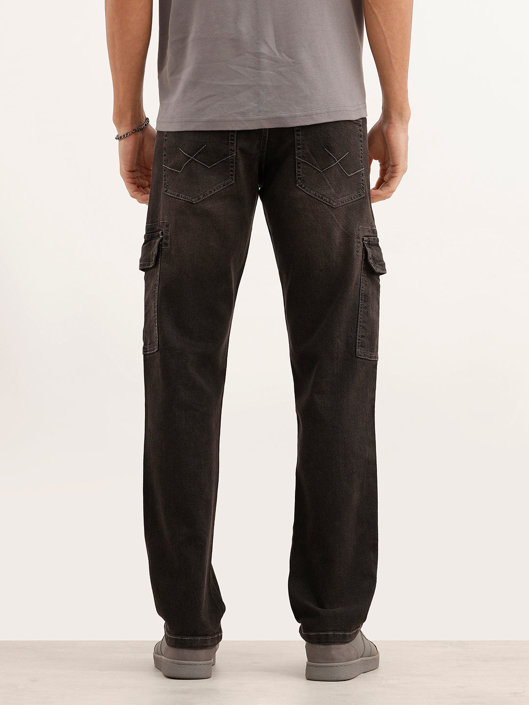 Classic Straight Fit Denim Cargo | Grey