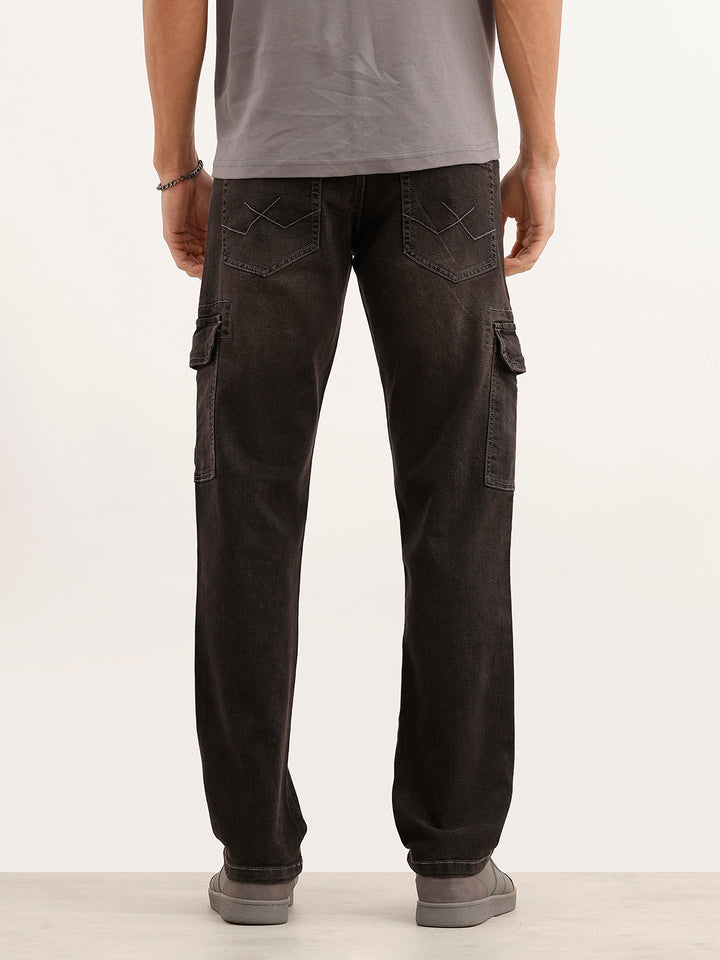 Classic Straight Fit Denim Cargo | Grey