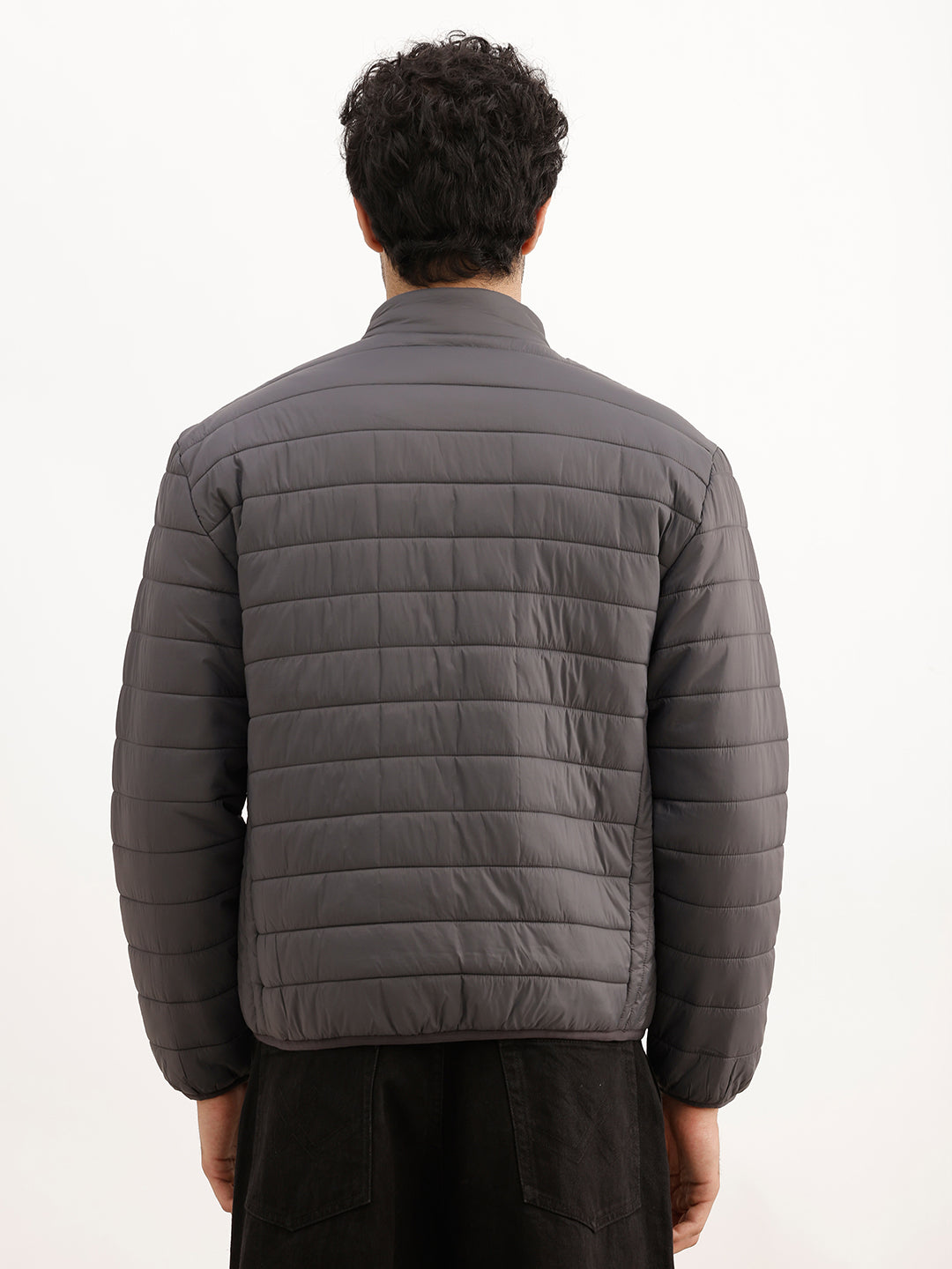 Solid Comfort Fit Puffer Jacket | Olive