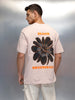 Men's Casual Oversized Fit T-Shrit With Back Graphics | Beige