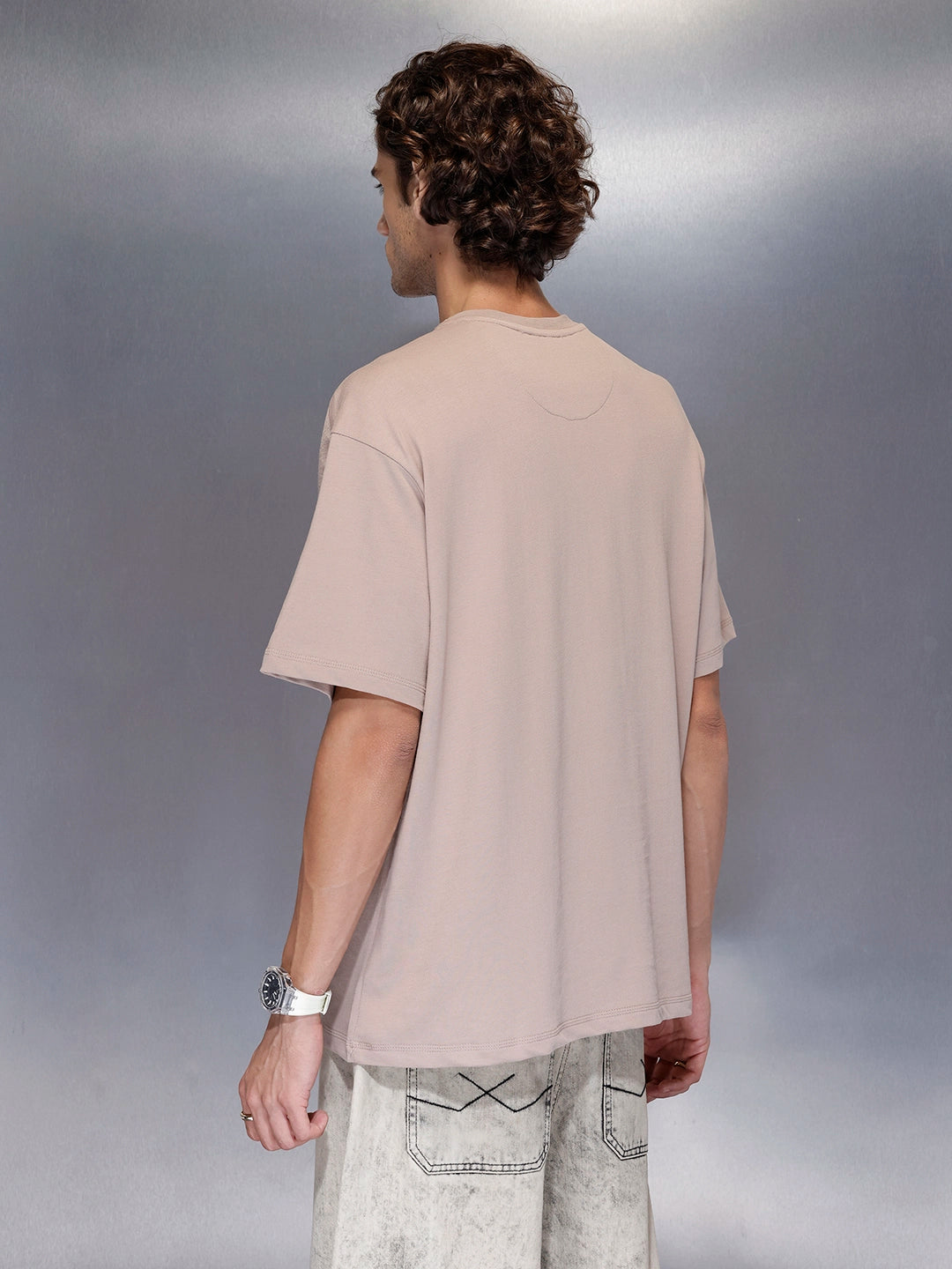 Men’s Soft Panelled Street Tee | Brown