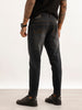 Faded Skinny Crop Denim Jeans | Black