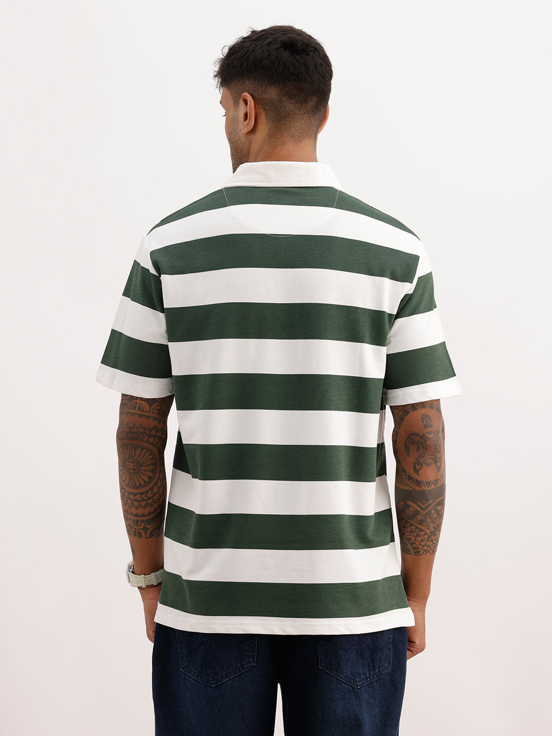 Comfort Fit Placement Printed Polo T-Shirt | Off White