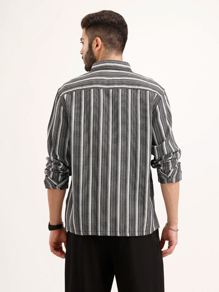 Comfort Fit Double Pocket Shirt | Black