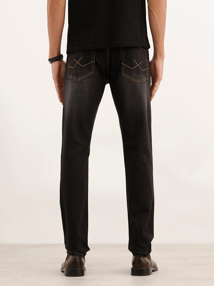 Faded Slim Fit Denim Jeans | Black