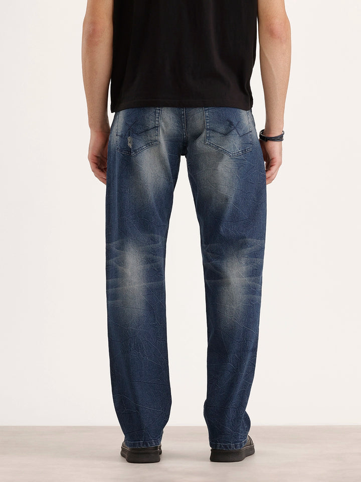 Anti Fit Distressed Denim Jeans | Blue