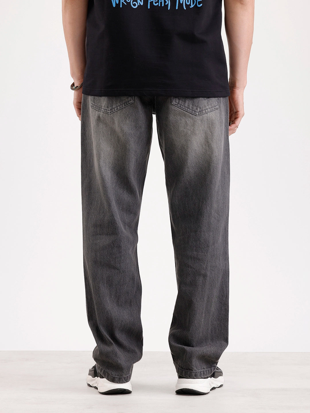 Washed Anit Fit Denim Jeans   |  Grey