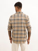 Regular Fit Full Sleeve Checkered Shirt | Beige