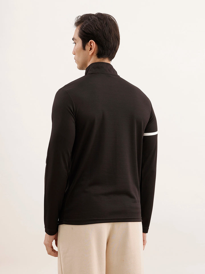 Slim Fit Full Sleeve Active T-Shirt | Black