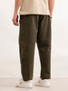 Barrel Fit Cut & Sew Trousers  | Olive