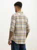 Classic Slim Fit Checkered Shirt | Beige