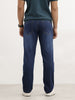 Straight Fit Faded Denim Jeans | Blue