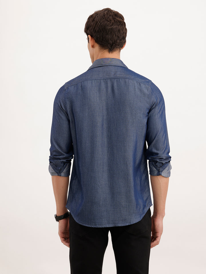 Regular Fit 100% Lyocell Shirt  | Navy Blue