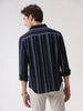 Striped Open Dobby Indigo Shirt