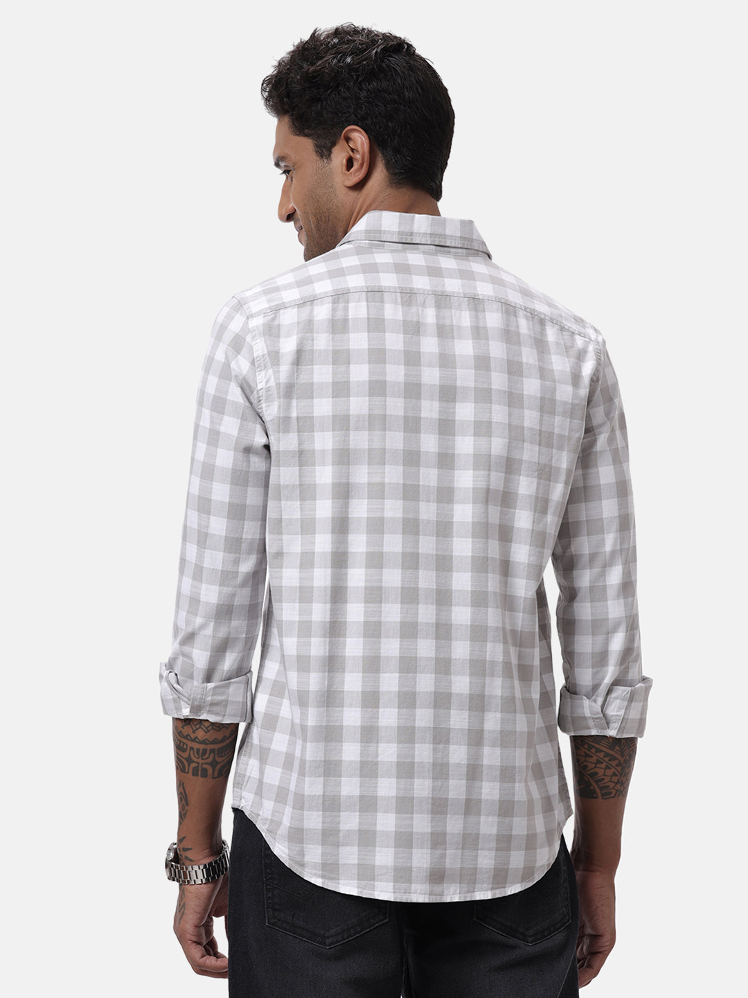 Grey & White Urban Checked Shirt