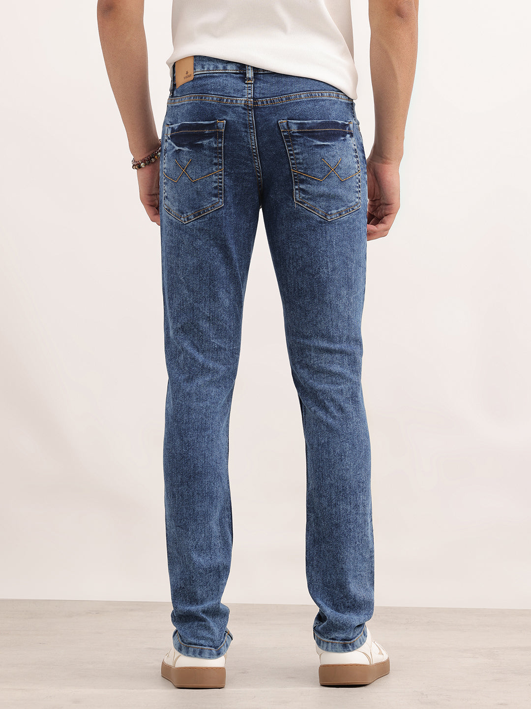 Washed Slim Fit Denim Jeans | Dark Blue