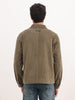 Solid Regular Fit Double Pocket Corduroy Jacket | Olive