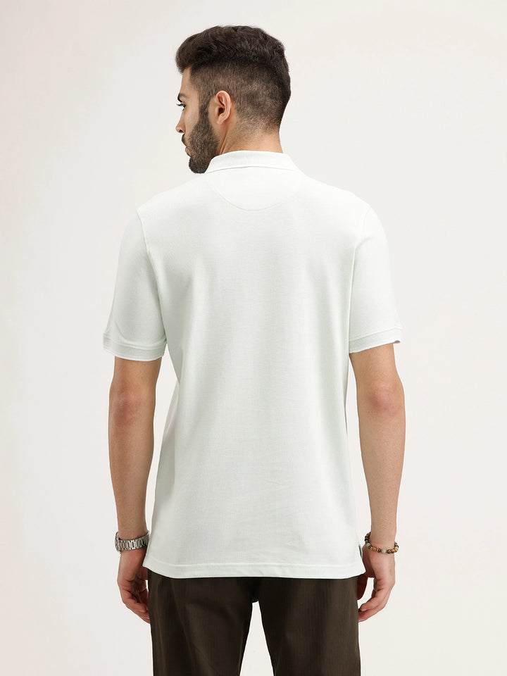 Solid Slim Fit Polo T-Shirt | Light Green