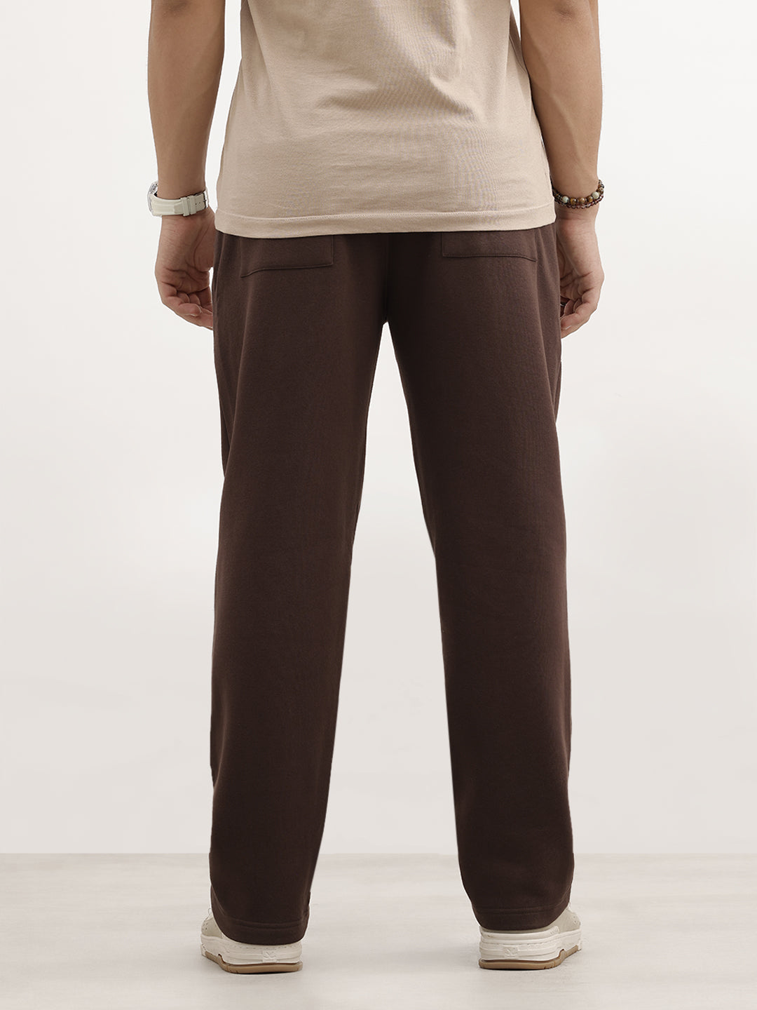 Solid Relaxed Fit Knitted Jogger | Brown