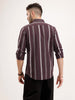 Slim Fit Striped Shirt | Brown