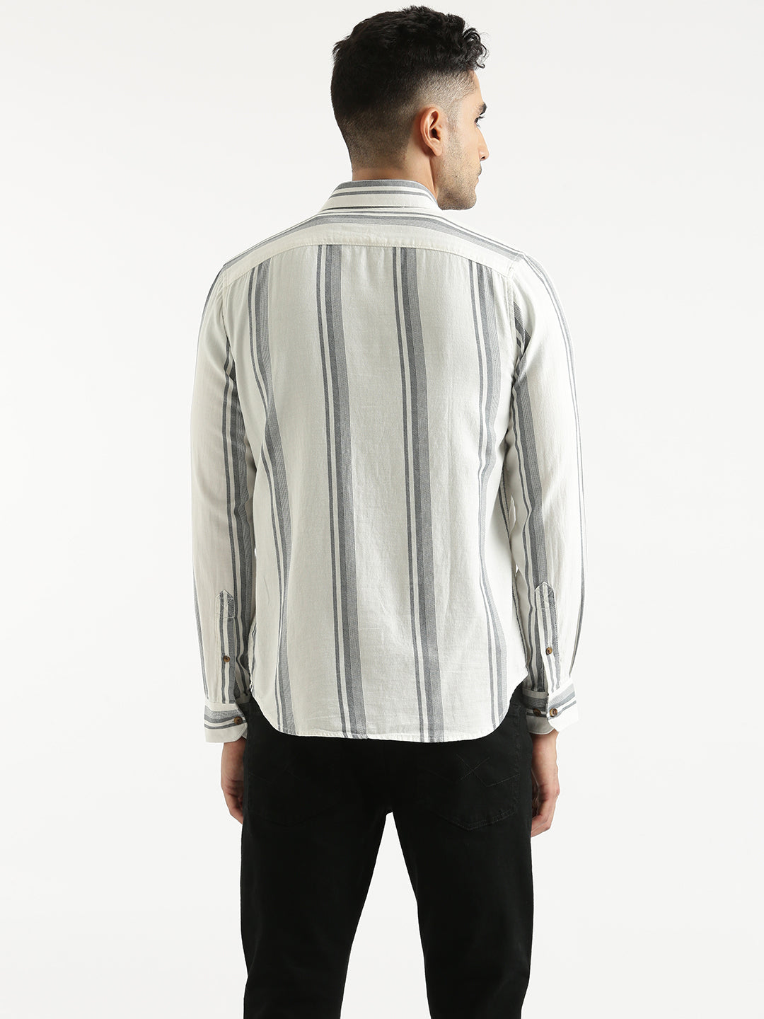 Monochrome Stripe Pattern Shirt
