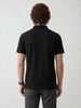 Solid Textured Slim Fit Polo T-Shirt | Black